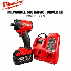 Milwaukee M18 1/2" Compact Impact Wrench (FIW212) with Friction Ring, POWERSTATE Brushless Motor Delivers 339Nm Nut-Busting Torque, 4-Mode Drive Control, Tri-LED Lighting for Automotive, Construction & Heavy Equipment Maintenance rechargeable tool car
