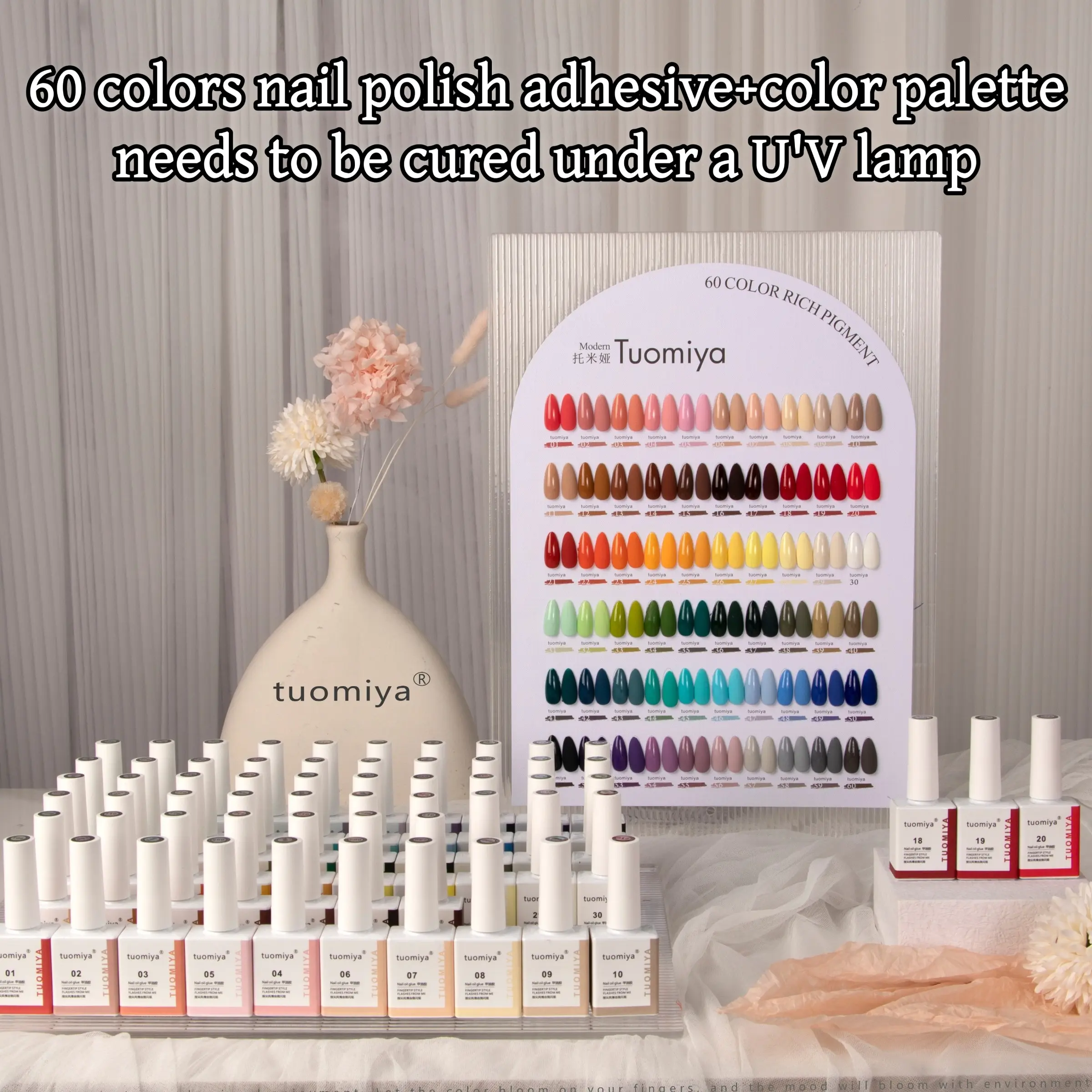 60 Color Gel Nail Polish Set, UV Gel, Nail Art & Nail Polish Set, Professional Nail Art Kit for Women & Girls, Manicure Accessories