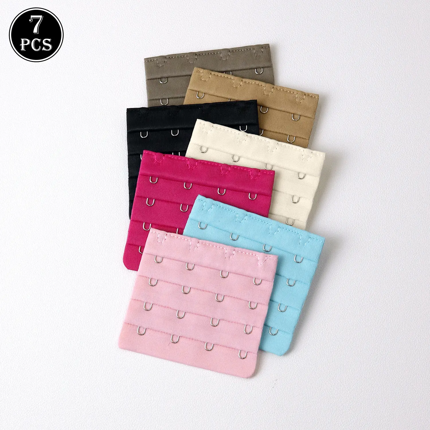 Stretch Bra Buckle, 7pcs/set Underwear Adjustment Extension Back Buckle, Color Underwear Row Buckle for Womenswear Sewing Use Adjustable Strap