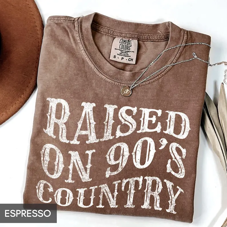 Comfort Colors® 90s Country Shirt, Raised on 90s Music, Country Concert Shirt, Southern Shirt, Country Music Shirt, Western shirt