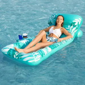 Inflatable Pool Float Adult - Pool Floaties Lounger Floats Floating Chair Raft with Adjustable Backrest Cup Holders Water Floaty Lake Lounge Tanning Floats Beach Party Toys for Adults