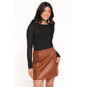 Bellatrix Textured Knit Top - Black