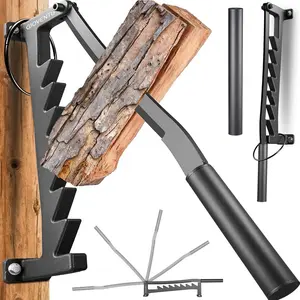 2.0 Dual-Handle Wall Mounted Wood Splitter, Manual Kindling Splitter Made with, 7-tooth Clamping, Log Splitters for Soft Firewood, Indoor and Use