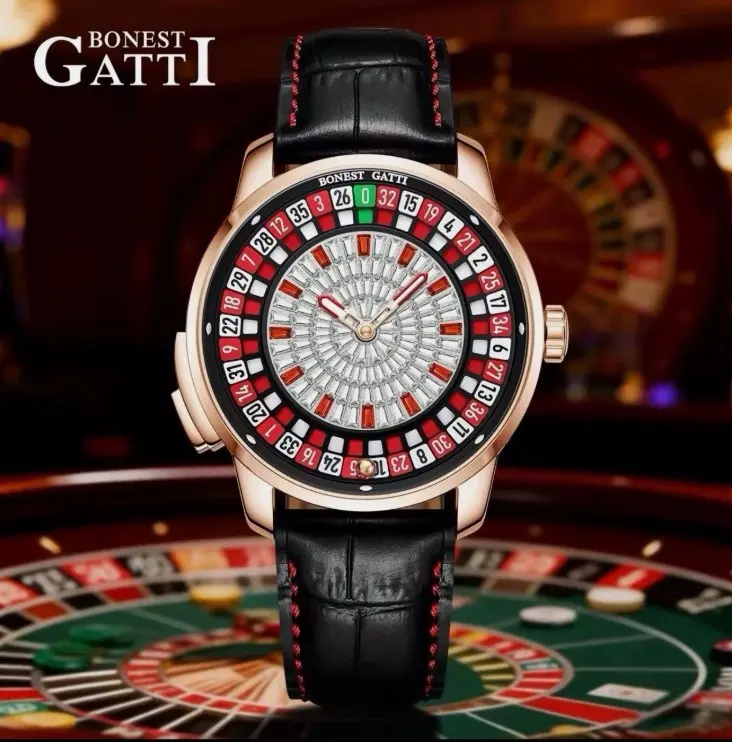 BONEST GATTI Luxury Casino Roulette Automatic Watch 43mm Sapphire Crystal