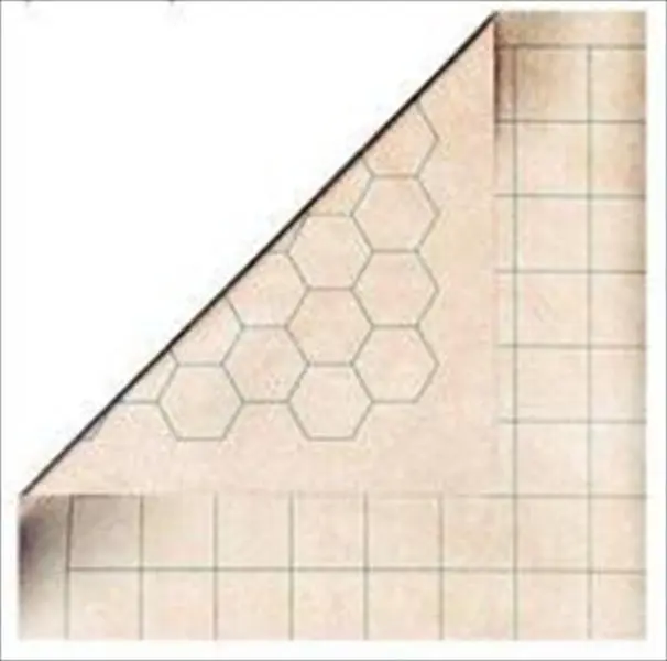 212 MAIN Reversible Vinyl Gaming Battlemat - Small Size, 1.5 In. Squares, Hex Grid, Flat Surface, Water-Washable