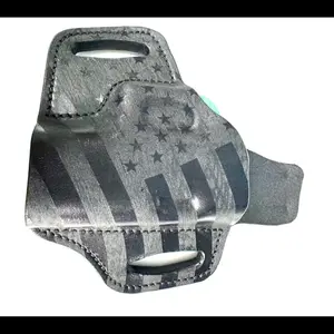 American Flag leather holster with personalized engravinging