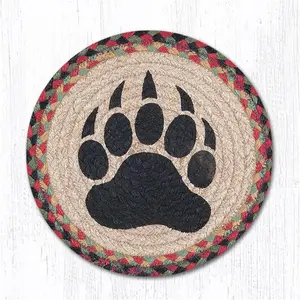 Capitol Importing  Bear Paw Printed Swatch Round Rug, 10 x 10 in.