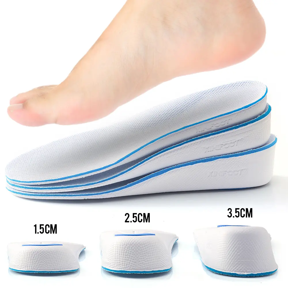 Unisex Heightening Insoles, Durable High Quality EVA Foam Shoe Inserts with Arch Support, Adjustable 0.54-1.35 in Invisible Heel Lift, Breathable Cut-to-Fit Design for Sneakers & Wedding Shoes, Height Boosters, Invisible Height Increase