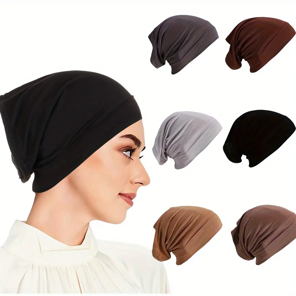 6PCS Modal Hijabs Tube Inner Caps,Elastic Fitted Turban Hats,Lightweight Knitted Religious Caps for Muslim Women, Assorted Colors modern men