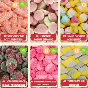 Stock Boy Build-A-Bag - 2LB - European Candy Mix with Sour Gummy Worms & Bonbon - Live Packaging Available on TikTok - Sweden Origin