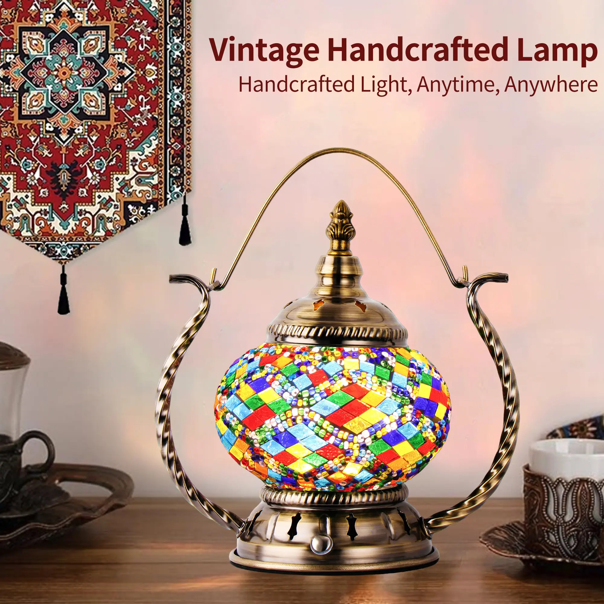 This Colorful Handmade Lamp Instantly Upgrades Your Room Aesthetic