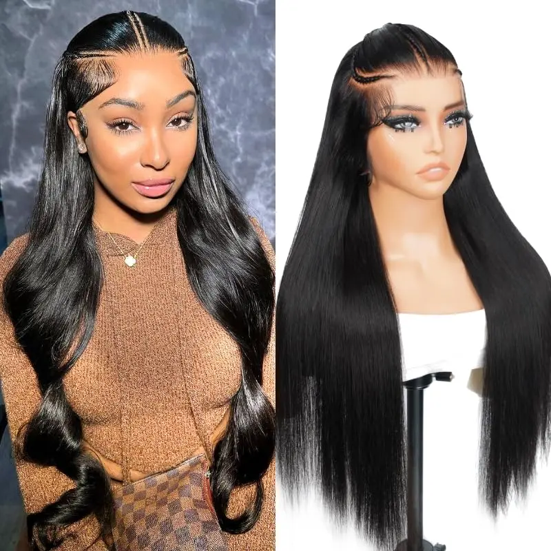 Alipearl Hair Pre Braided Wig Stylist Pre Cut Ready To Go Glueless Straight 13x4 Lace Human Hair Lace Frontal Wig #SummerFinds