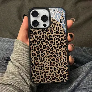 Fashion Leopard-print Pattern Phone Case Casing, Anti-drop Cellphone Protective Case Protector, Total Protective Shockproof Mobile Phone Cover for iPhone, Leopard Design