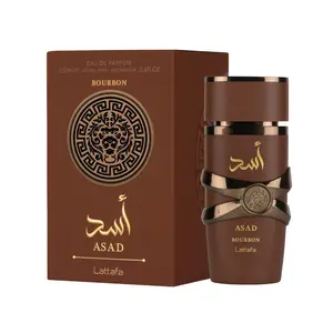Lattafa Asad Bourbon EDP Spray for Men 3.4 Fl Oz - Versatile Fragrance for Home or Office Use