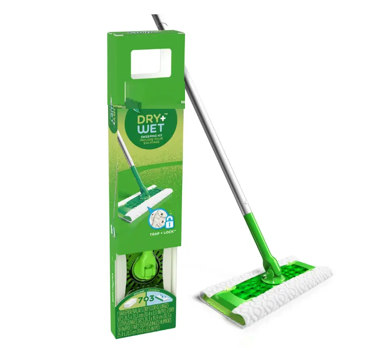 Broom and Mop Alternative, Dry & Wet Floor Cleaner, Fresh Scent, Cleaning Set