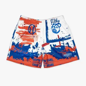 Youth Graffiti Print Baseball Shorts - Streetwear Mesh Athletic Summer Shorts