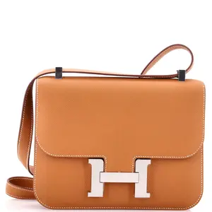 Pre-owned HERMÈS Leather Shoulder Bags Hermes Constance NM Bag Epsom 24 by Rebag