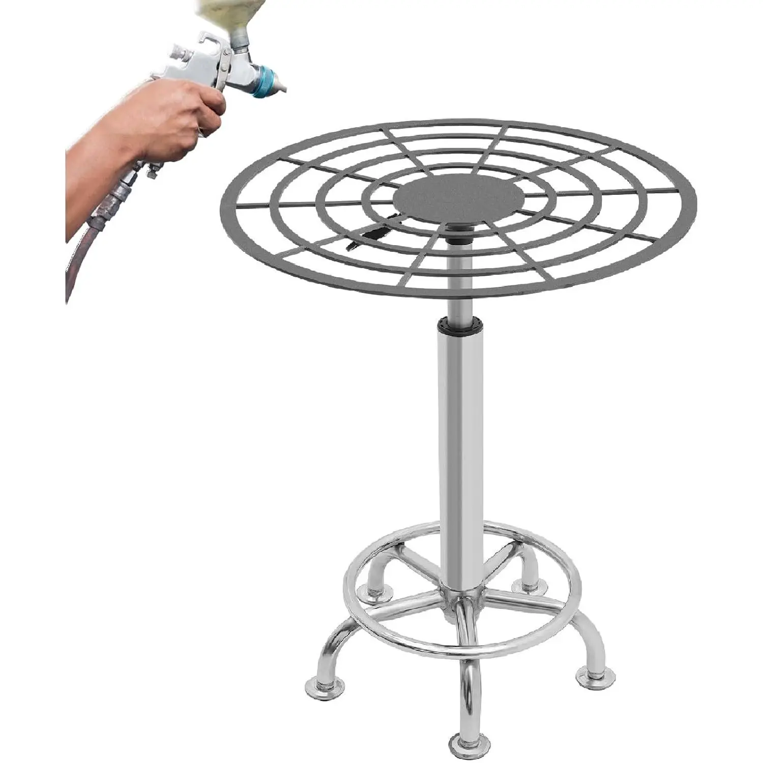360° Rotating Spray Paint Rack, 23.6-31.5in Height Adjustable Stable Paint Rack for Door and Car Body, Lifting Spray Painting Table