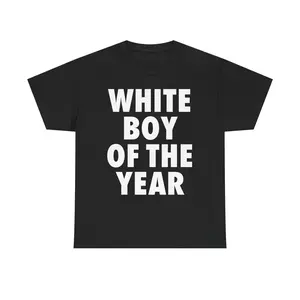 WHITE BOY OF THE YEAR SHIRT - Man Menswear Oversized Tshirt Streetwear Casual Classic Cotton Shortsleeve This tee comes with a ‘White Boy of the Year’ buff—fit game unlocked y2k  grunge  clothes