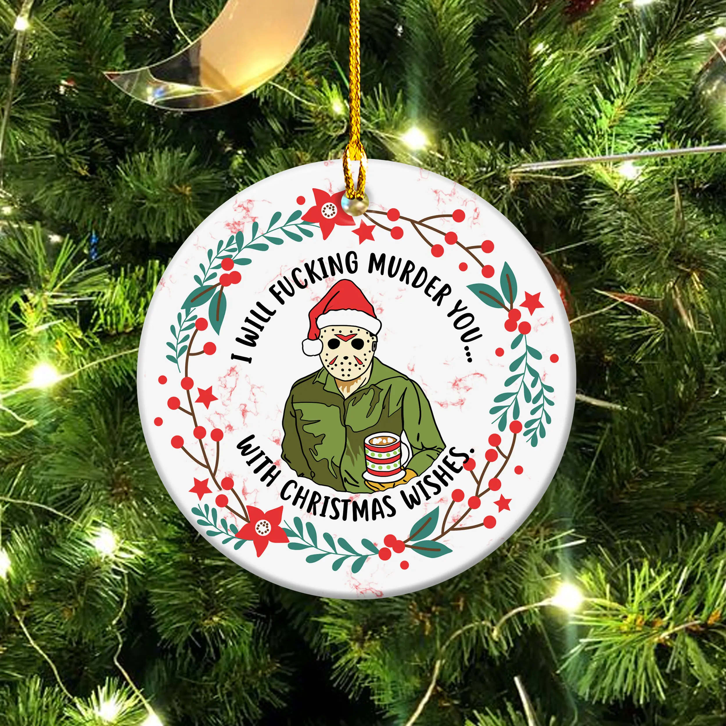 Jason Spooky Movie Christmas Ornament, Merry Creepmas, Vintage Christmas Movie, 90s Xmas Movie, Christmas Gifts, Christmas Tree Decor, Hanging Ornament