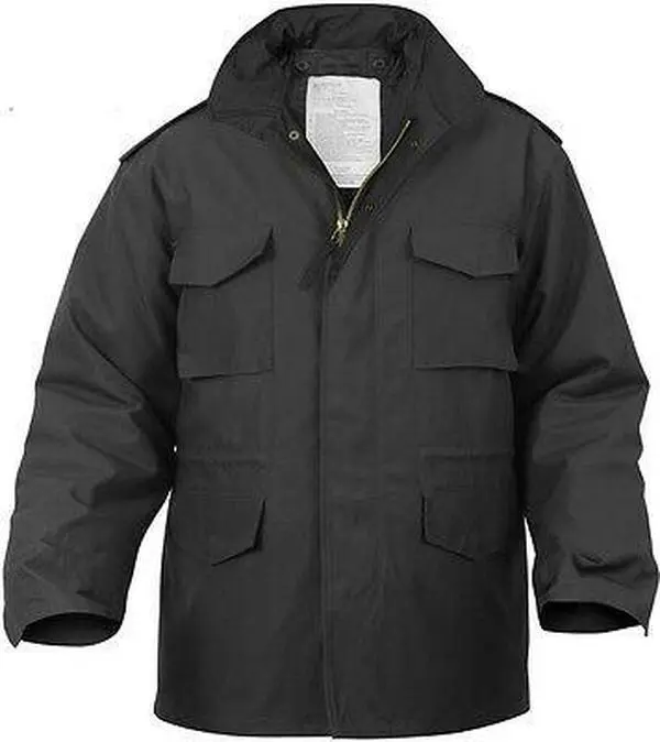 Men's M-65 Military Field Jacket in Water-Repellent Cotton Blend with a Removable Insulated Nylon Liner and Cargo Pockets, Tops, Menswear, Long Sleeve, Polyester, Zipper, Epaulettes, Hook And Loop, Coat, Hood, Made For Rugged Use