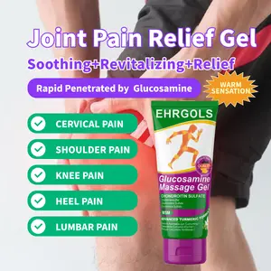 Ehrgols Joint Massage Gel with Glucosamine & Turmeric for Knee Back Shoulder & Hand Relief Non-Greasy Fast-Absorbing Warm Sensation Cervical Pain Relief