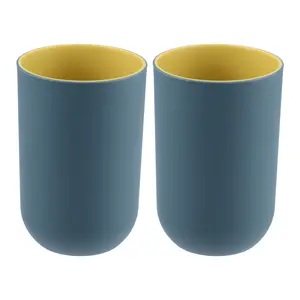 Unique Bargains 2Pcs Bathroom Cups, Toothbrush Cup, Bathroom Toothbrush Cup, 4.33"x2.76" 350ml