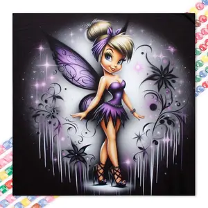 1 set of DIY diamond painting kit, 5D diamond art kit, DIY decoration purple fairy, wings, pattern mosaic, diamond art, DIY art home decoration, suitable for Christmas.
