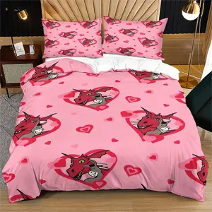 Shrek Donkey Print Soft Durable Bedding Set, Includes 1 Fitted Sheet and 1 or 2 Pillowcases, Excluding The Core And Pillow Core, Modern Style Bedroom Decor Gift