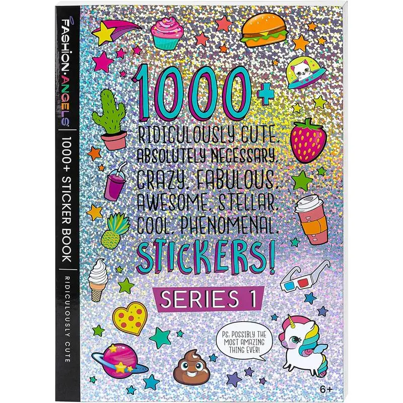 FASHION ANGELS Kid-Friendly 40-Page Sticker Paper Adhesive Book - 1000+ Cute Decal & Funny Stickers for Creative Crafting, Scrapbooking, Ages 6+, Decal Sticker