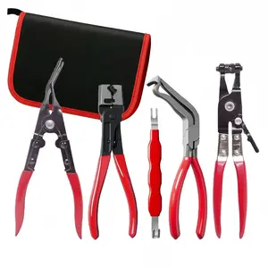 Professional Hose Clamp Pliers Set for Automotive Repair , Flexible Cable Fuel Line Removal Tool Kit ,Radiator, AC & Coolant Hose Clamp Removal Tool