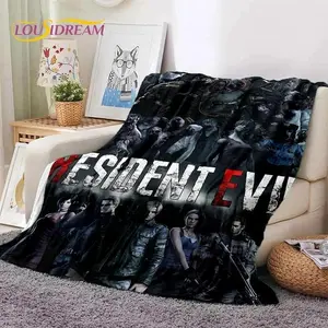 3D Lastest Horro Games R-Resident Evil Soft Flannel Blankets,Throw Blanket Skin-friendly for Picnic Beds Sofa Home Bedroom Kids