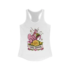 Praying Mantis Girl Dinner Floral Tank Top