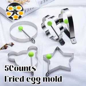 5 Counts Set Fried Egg Rings Molds, Versatile for eggs, omelettes and mini pancakes