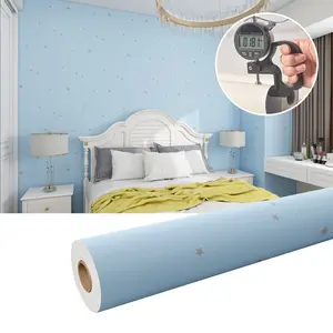 Star Macaron Tranquil Wallpaper for Kids Room, Self-Adhesive Moisture-Proof Wall Décor, Fireproof and Mould-Proof Design for Living Room & Bedroom