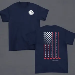 Men's Vertical USA Flag Golf Shirt, Patriotic Golf Tee, 4th of July Shirt, Funny Golf Gift, Vintage American Flag Tee, Viral TikTok, Limited Stock, All Size, For Men, For Women