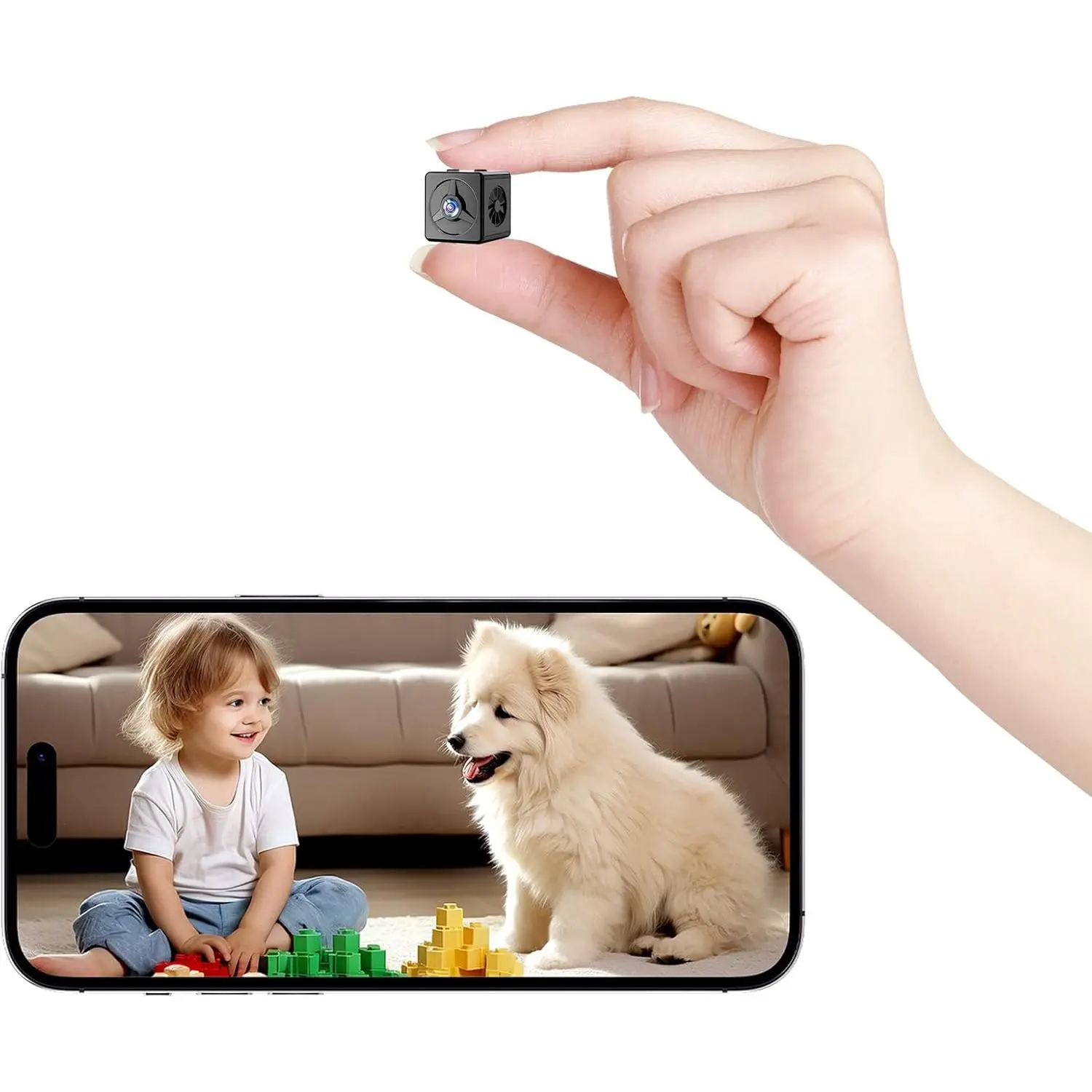 2K HD WiFi Mini Nanny Cam Black with Motion Detection Night Vision Car Home Security Spy Camera Surveillance Monitoring