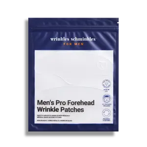 Men’s Forehead Wrinkle Patches - 100% Medical Grade Silicone Non-Invasive Treatment for Glabellar Lines, Furrow Lines & Frown Lines - Made in USA - Set of 2 Patches