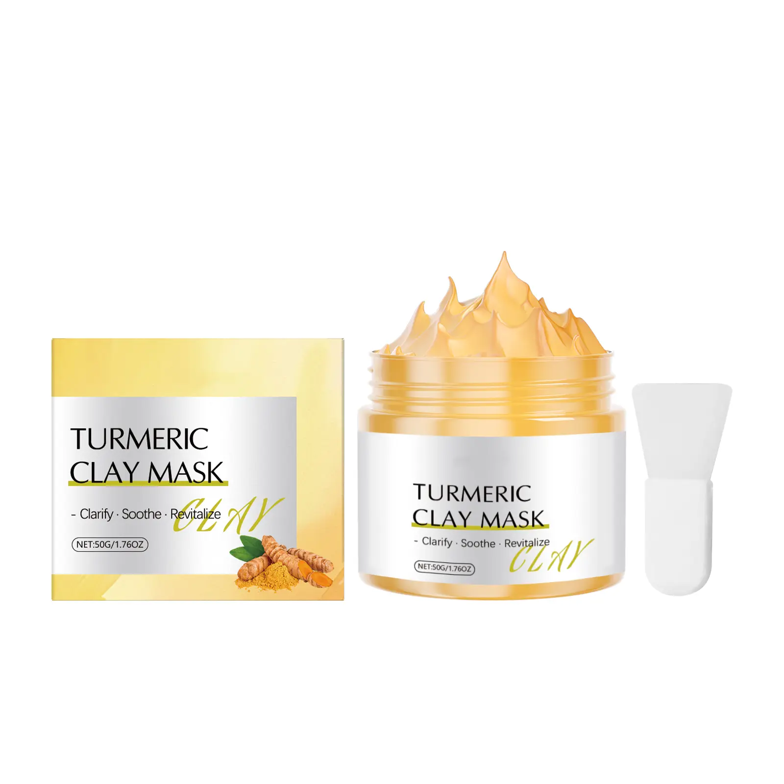 JYSUI Turmeric Clay Mask for Brightening & Deep Cleansing, Hydrating Face Mask for Oil Control & Glowing Skin Daily Care