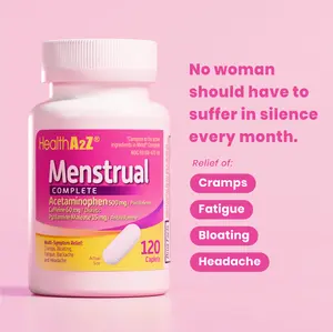 HealthA2Z Menstrual Complete Pain Relief Tablets | Relieves Cramps, Bloating, Fatigue, Backache & Headache