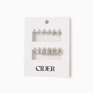 Cider [2 colors, size One Size-One Size] 6pairs Geometric Hoop Earrings Set