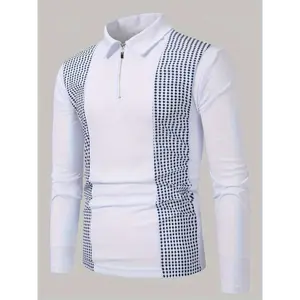 Men's Fashion Casual Long Sleeve Patchwork Shirt