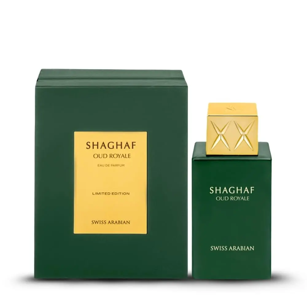 Swiss Arabian Shaghaf Oud Royale Spicy, Oud, Aromatic Fragrance - Notes of Saffron and Lavender - Perfume for Women and Men - 2.5 oz EDP Spray