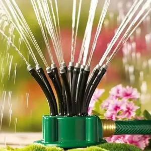 360 Degree Automatic Multi-Head Watering Nozzle, Garden Watering Tool, Efficient Irrigation Device, Durable Design for Outdoor Use