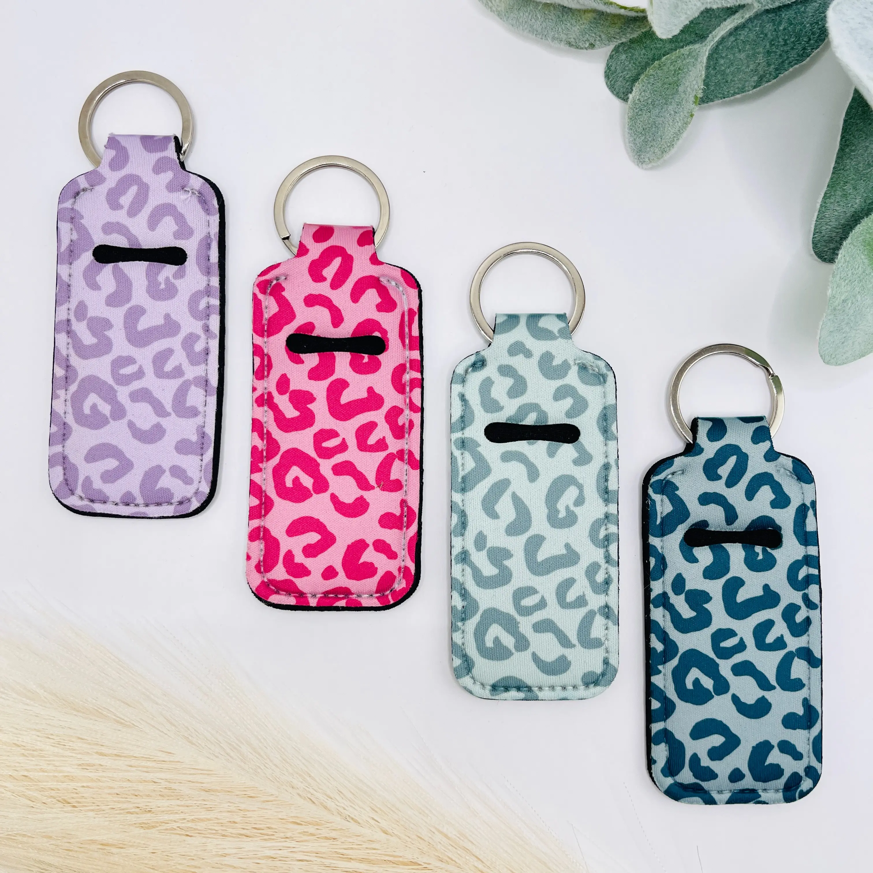 Keychain For Chapstick Holder | Lip Balm Holder Keychain | Chap-Stick Holder | Cheetah Lip Balm Keychain | Retro Preppy Trendy Keychain
