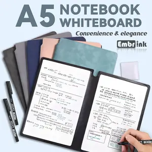 Reusable PET Whiteboard Notebook, Infinite Write & Wipe Draft Book for Study, Office & Sketching, 6-Piece Non-Sale Gift Bundle (3 Markers + 1 Sponge Eraser) Included, with Comprehensive Warranty & Worry-Free After-Sales Service