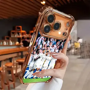 Football phone case - New electroplated transparent TPU airbag anti-drop phone case suitable for iPhone 17 Pro Max 16 15 14 13 12 11. Simple and fashionable shock-proof soft case for protection. Personalized and creative protection case. Suitable as a gif