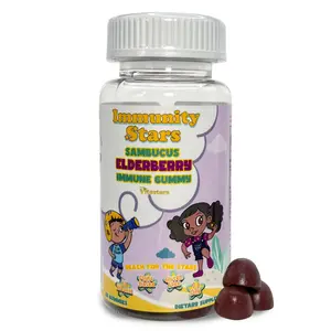 Vitastars Immunity Stars Sambucus Elderberry Gummies with Vitamin C & Zinc Natural Defense for Kids & Adults 30 Gummies