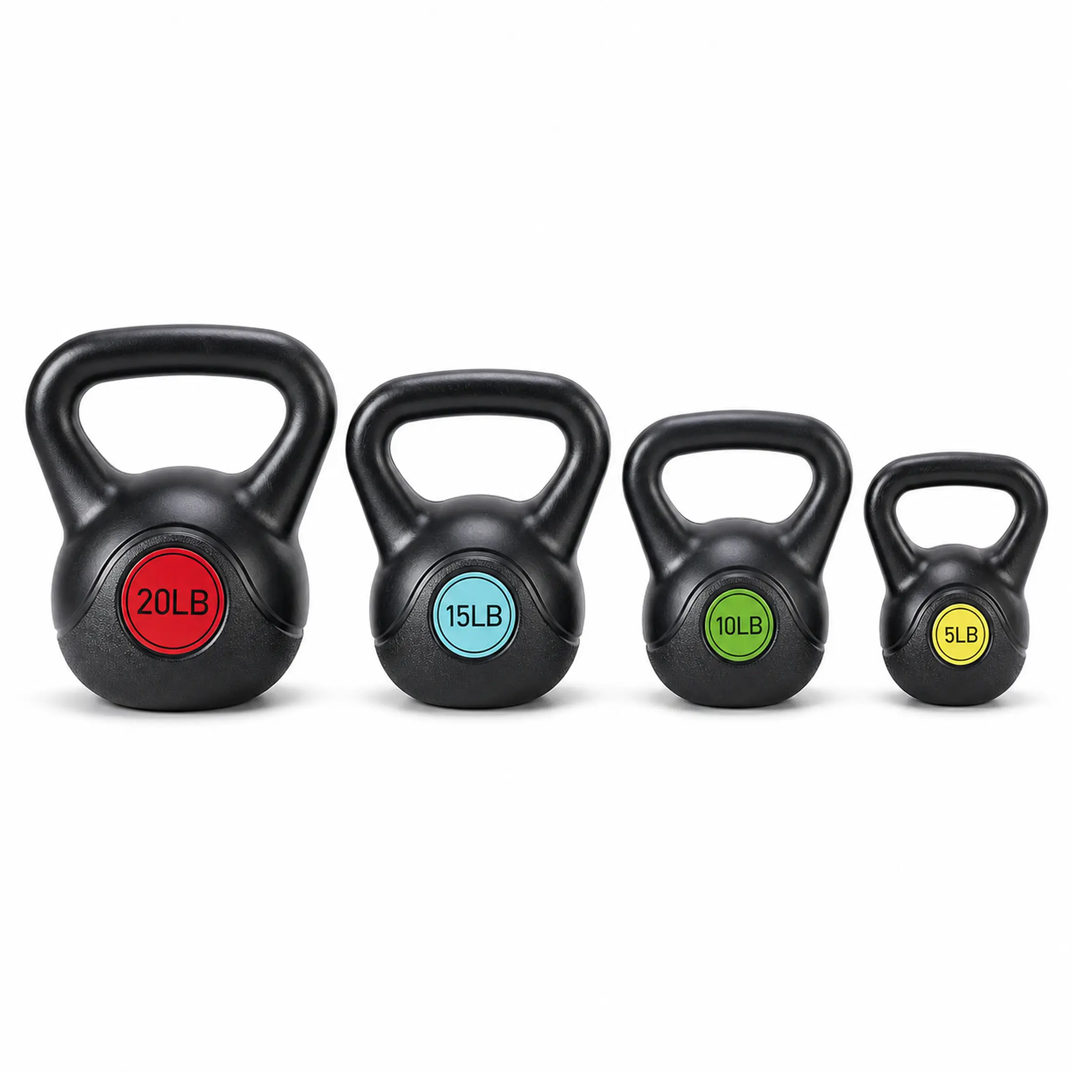 30/45/50 LBS Kettlebell Set (5LB/10LB/15LB/20LB) – Durable HDPE Shell, Anti-Slip Flat Base, Full-Body Strength & Conditioning, Ideal for Home Gym & Outdoor Training
