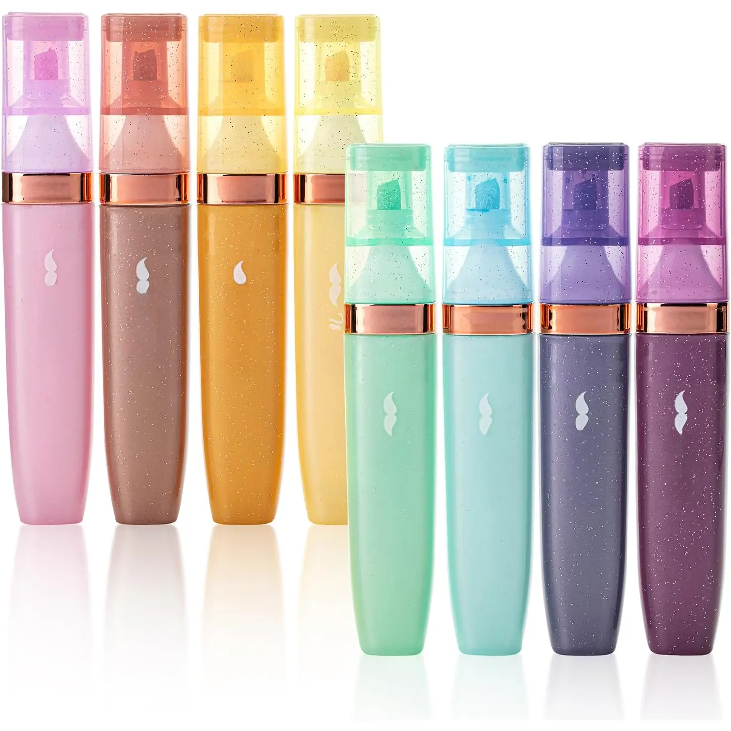 - Glitter Highlighters, 8 Pack, Pastel and Metallic Colors, Chisel Tip, Highlighters Glitter Highlighter Markers, Sparkly Highlighters Aesthetic Highlighters, Sparkle Highlighters